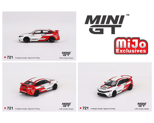 Mini GT 1:64 Honda Civic Type R #2 2023 Pace Car – White – MiJo Exclusives